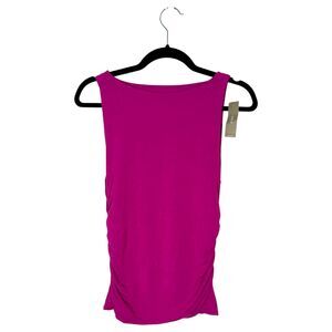 J. Crew BP 025 FormKnit Shell Tank Top Pink Ruched Sides Small NEW with Tags